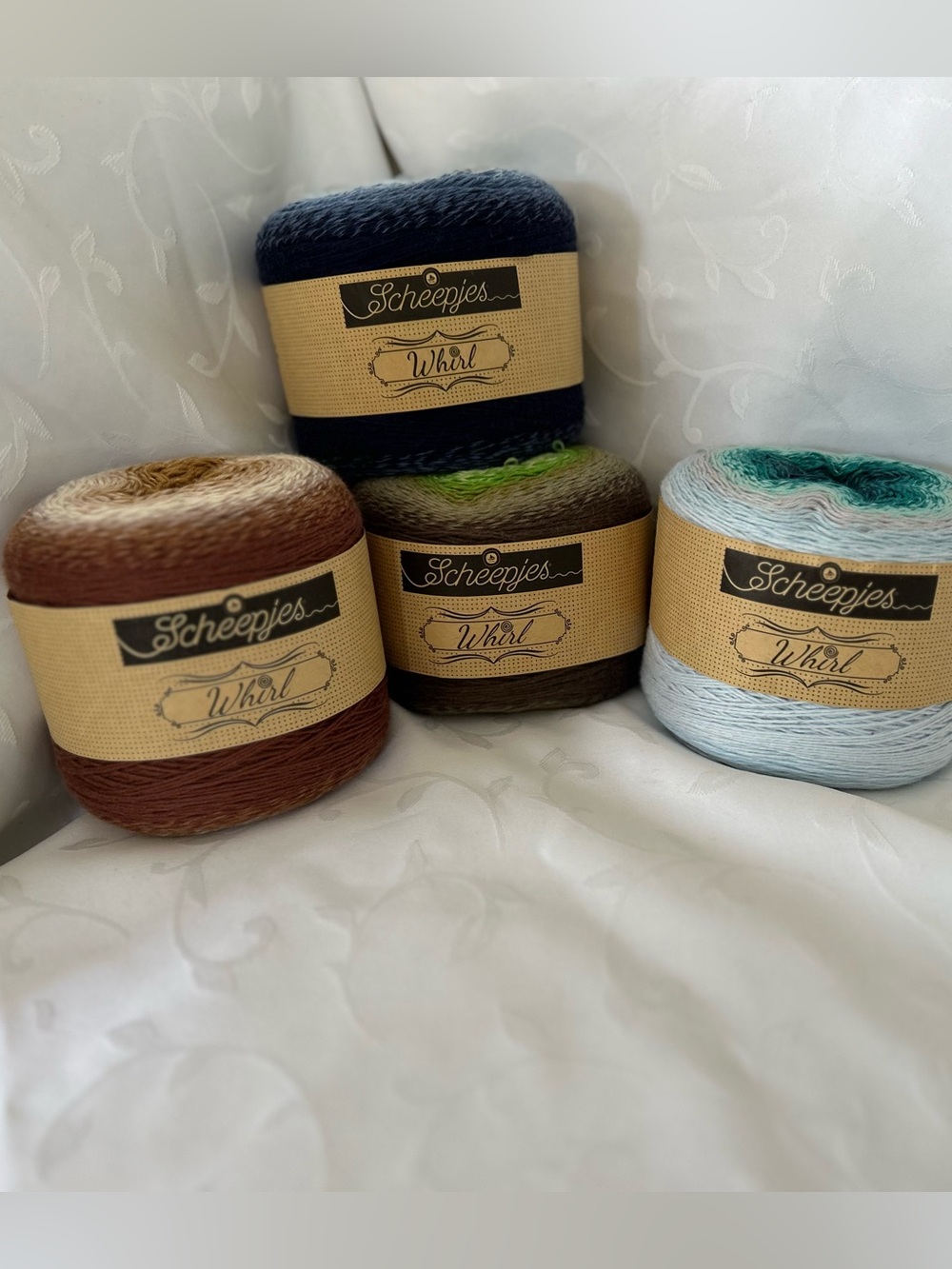Yarn Lot Scheepjies Whirl Gradient Yarn - Blue, Green multi. 4000 meters total.